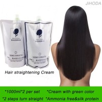 Hair rebonding cream straighten with green color,keratin